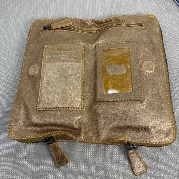 TANO ORIGINAL CHICKLIT GOLD SUEDE WALLET/CLUTCH - Picture 5 of 15